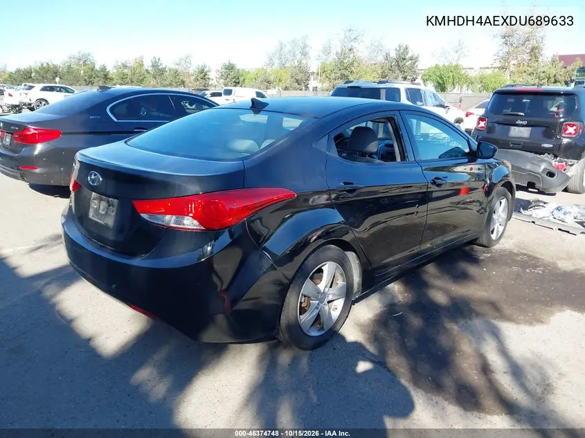 2013 HYUNDAI ELANTRA VIN KMHDH4AEXDU689633 — фото 4