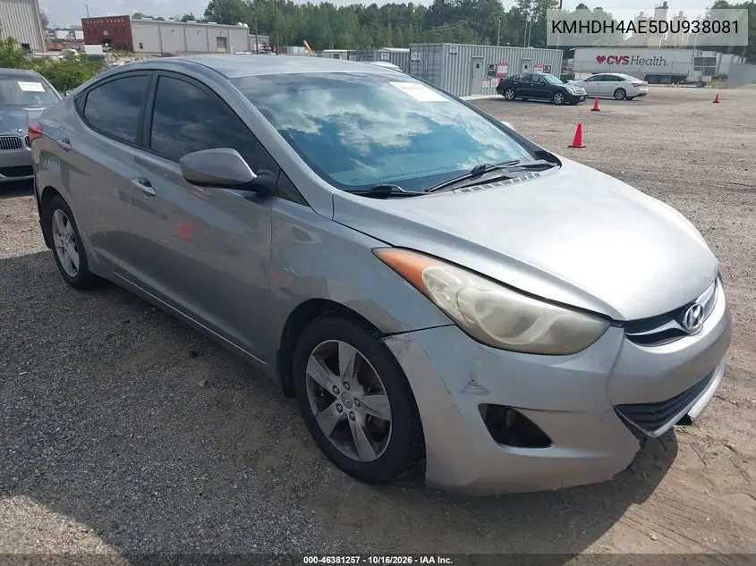 HYUNDAI ELANTRA 2013, VIN KMHDH4AE5DU938081
