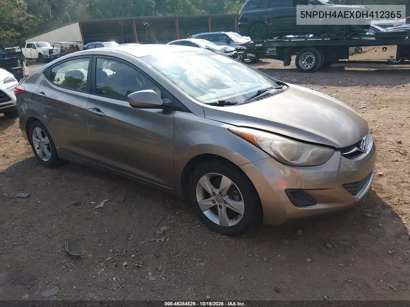 HYUNDAI ELANTRA 2013, VIN 5NPDH4AEXDH412365