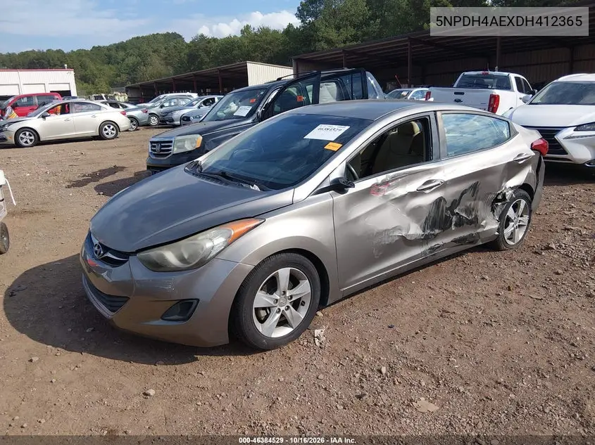 2013 HYUNDAI ELANTRA VIN 5NPDH4AEXDH412365 — фото 2