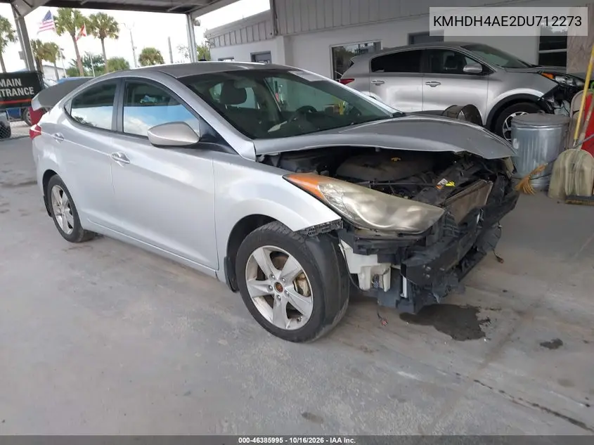 HYUNDAI ELANTRA 2013, VIN KMHDH4AE2DU712273