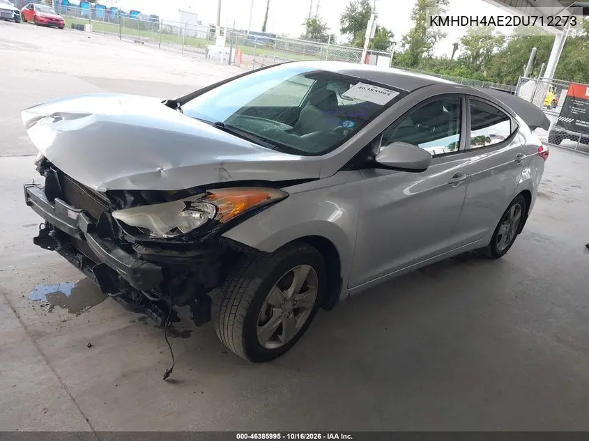 2013 HYUNDAI ELANTRA VIN KMHDH4AE2DU712273 — фото 2
