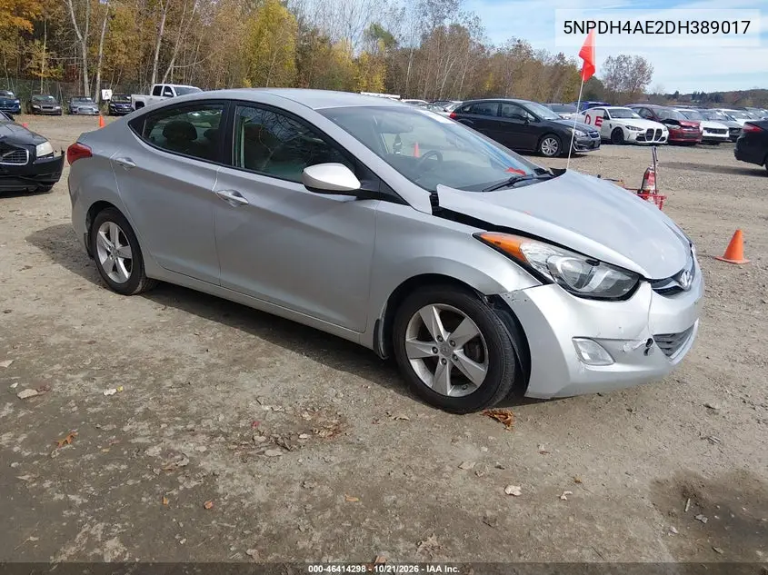 HYUNDAI ELANTRA 2013, VIN 5NPDH4AE2DH389017