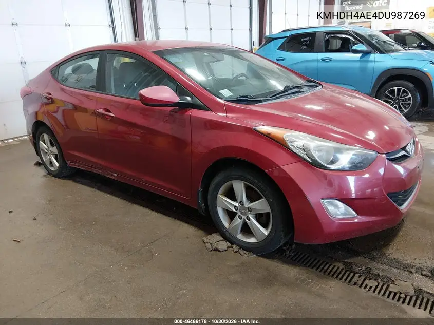 HYUNDAI ELANTRA 2013, VIN KMHDH4AE4DU987269