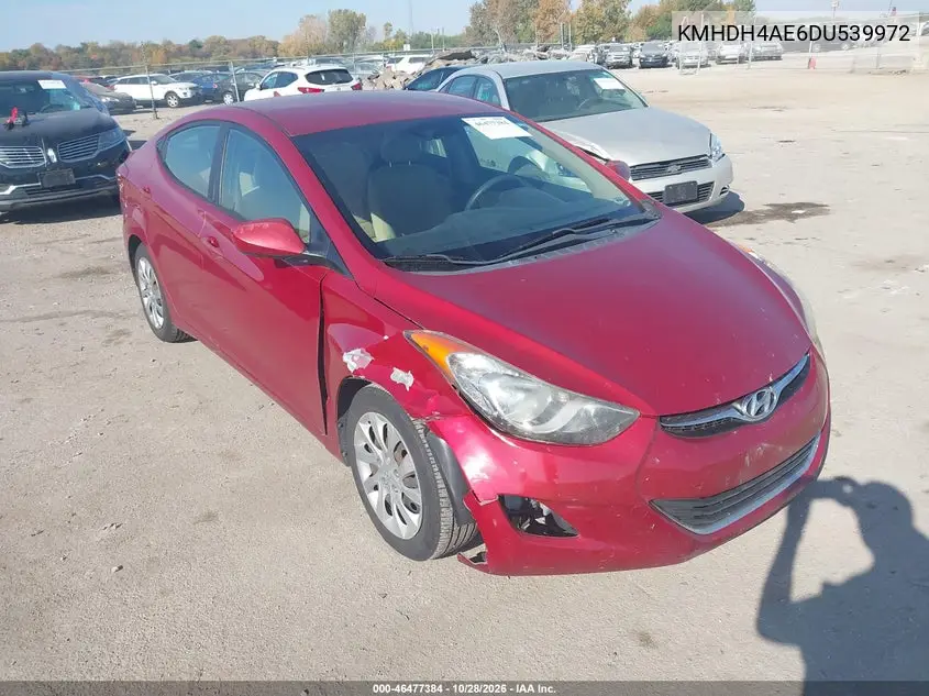 HYUNDAI ELANTRA 2013, VIN KMHDH4AE6DU539972