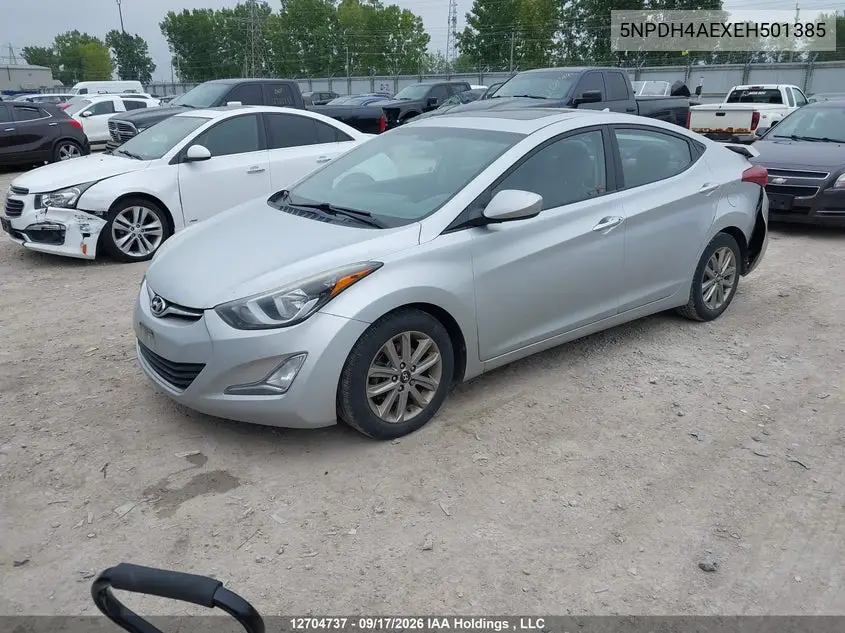 2014 HYUNDAI ELANTRA VIN 5NPDH4AEXEH501385 — фото 2