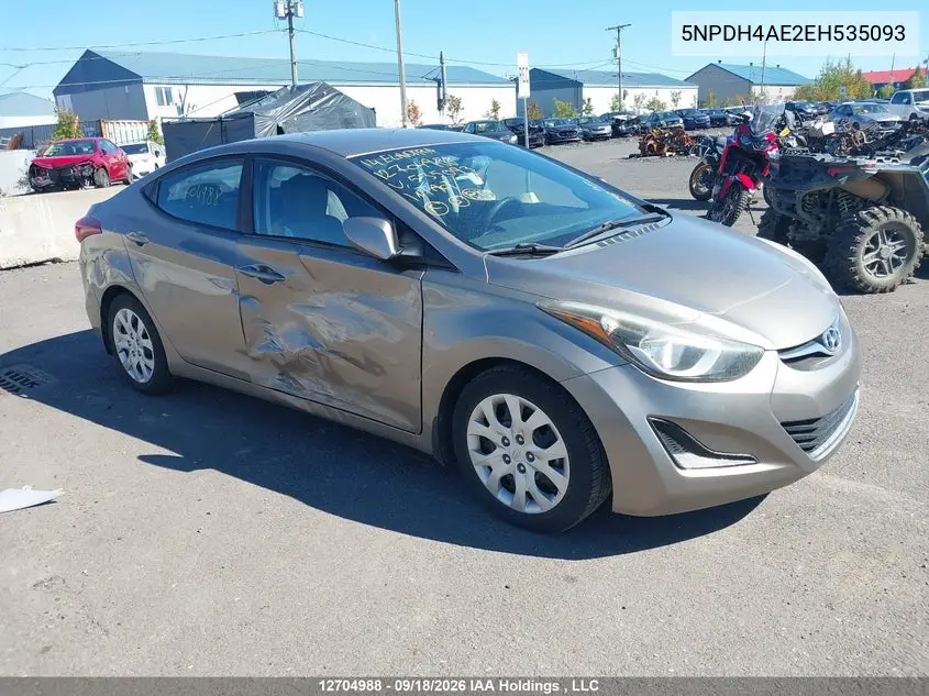 HYUNDAI ELANTRA 2014, VIN 5NPDH4AE2EH535093