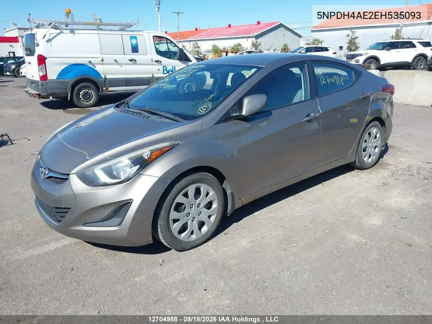 2014 HYUNDAI ELANTRA VIN 5NPDH4AE2EH535093 — фото 2