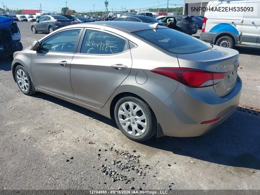 2014 HYUNDAI ELANTRA VIN 5NPDH4AE2EH535093 — фото 3