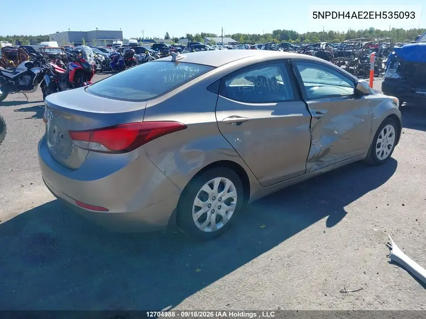 2014 HYUNDAI ELANTRA VIN 5NPDH4AE2EH535093 — фото 4