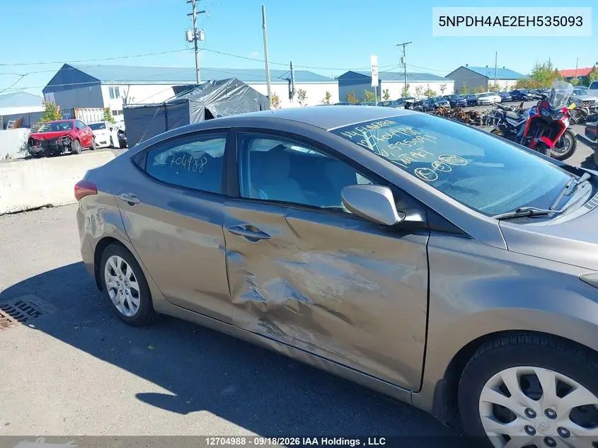 2014 HYUNDAI ELANTRA VIN 5NPDH4AE2EH535093 — фото 6