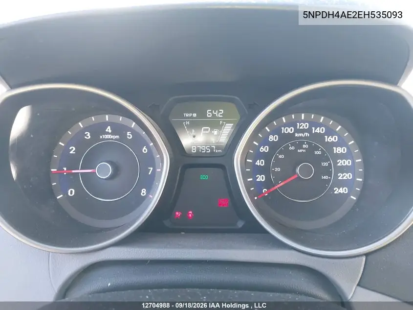 2014 HYUNDAI ELANTRA VIN 5NPDH4AE2EH535093 — фото 7