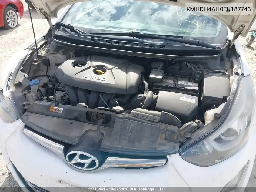 2014 HYUNDAI ELANTRA VIN KMHDH4AH0EU187743 — фото 10