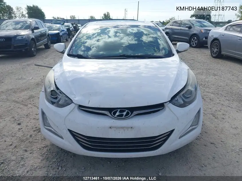 2014 HYUNDAI ELANTRA VIN KMHDH4AH0EU187743 — фото 12