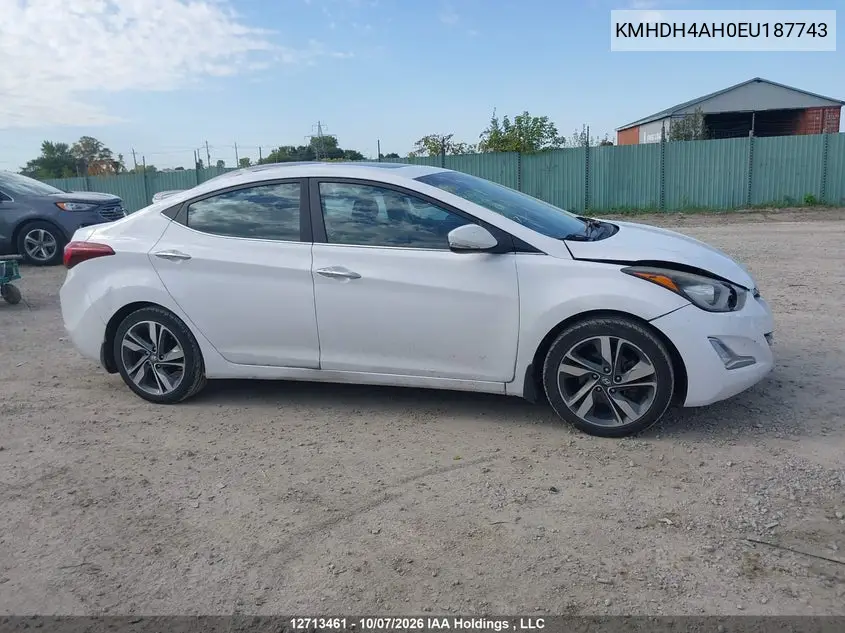 2014 HYUNDAI ELANTRA VIN KMHDH4AH0EU187743 — фото 13