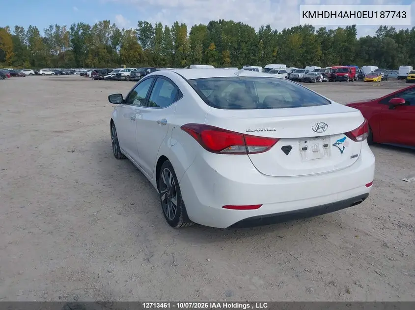 2014 HYUNDAI ELANTRA VIN KMHDH4AH0EU187743 — фото 3