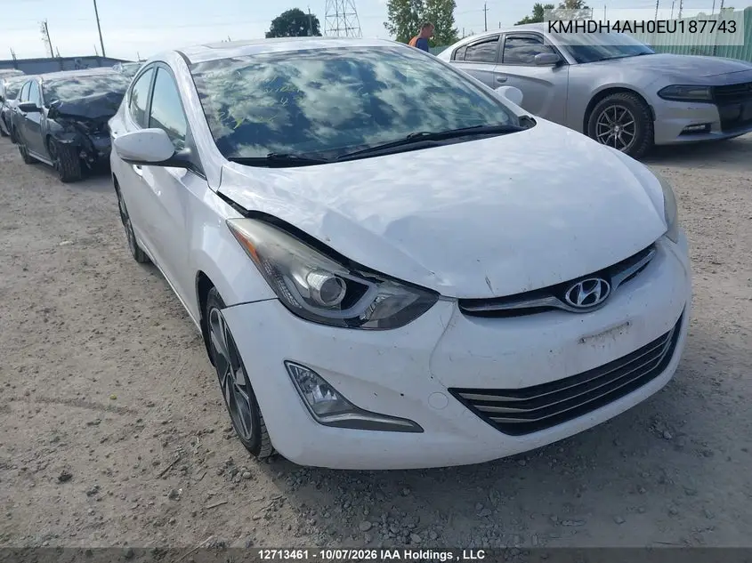 2014 HYUNDAI ELANTRA VIN KMHDH4AH0EU187743 — фото 6