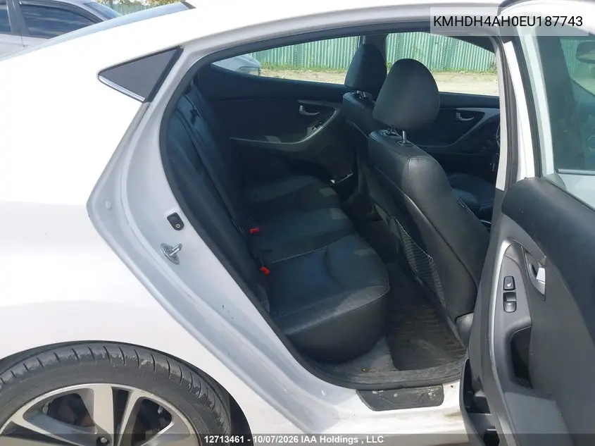 2014 HYUNDAI ELANTRA VIN KMHDH4AH0EU187743 — фото 8