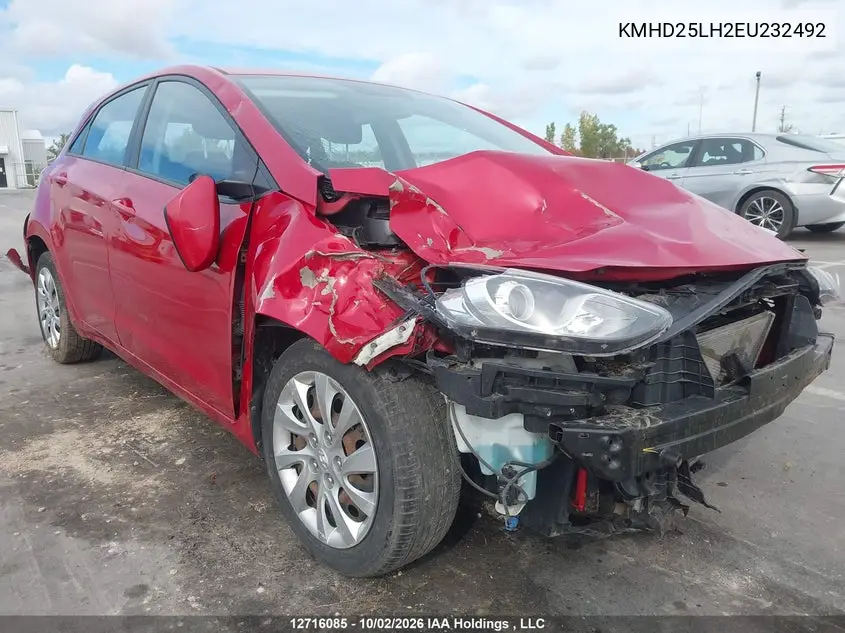 HYUNDAI ELANTRA 2014, VIN KMHD25LH2EU232492