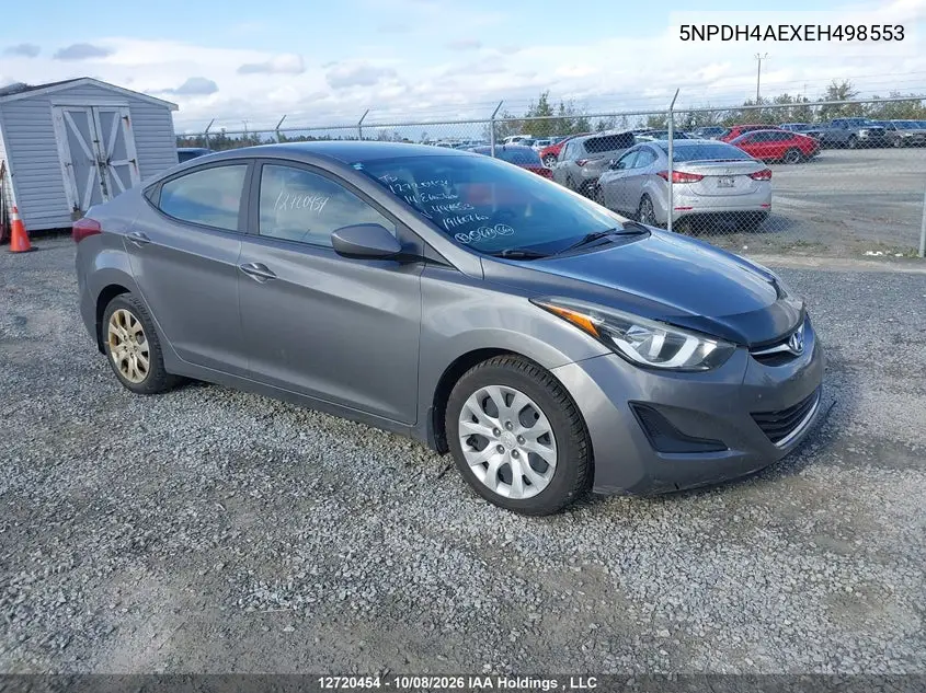 HYUNDAI ELANTRA 2014, VIN 5NPDH4AEXEH498553