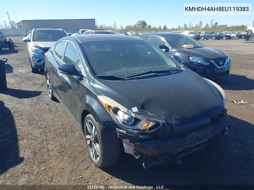 HYUNDAI ELANTRA 2014, VIN KMHDH4AH8EU119383