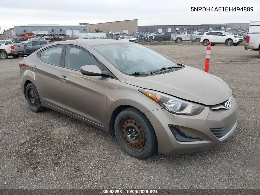 HYUNDAI ELANTRA 2014, VIN 5NPDH4AE1EH494889
