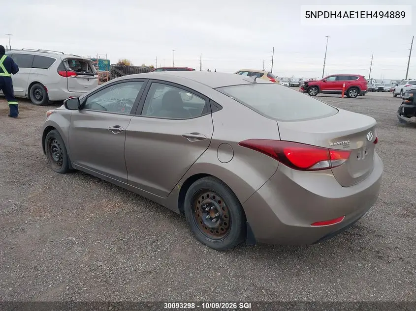 2014 HYUNDAI ELANTRA VIN 5NPDH4AE1EH494889 — фото 3