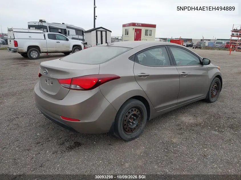 2014 HYUNDAI ELANTRA VIN 5NPDH4AE1EH494889 — фото 4