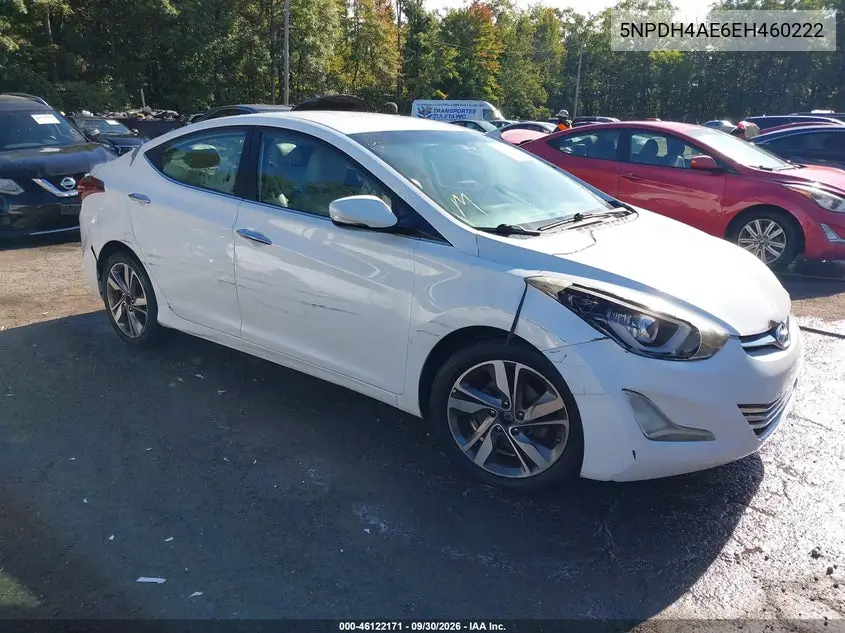 HYUNDAI ELANTRA 2014, VIN 5NPDH4AE6EH460222