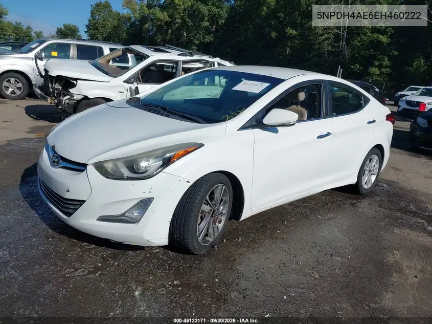 2014 HYUNDAI ELANTRA VIN 5NPDH4AE6EH460222 — фото 2