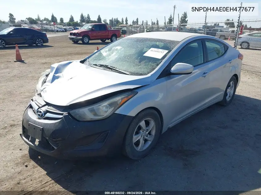 2014 HYUNDAI ELANTRA VIN 5NPDH4AE0EH477677 — фото 2