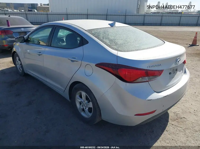 2014 HYUNDAI ELANTRA VIN 5NPDH4AE0EH477677 — фото 3