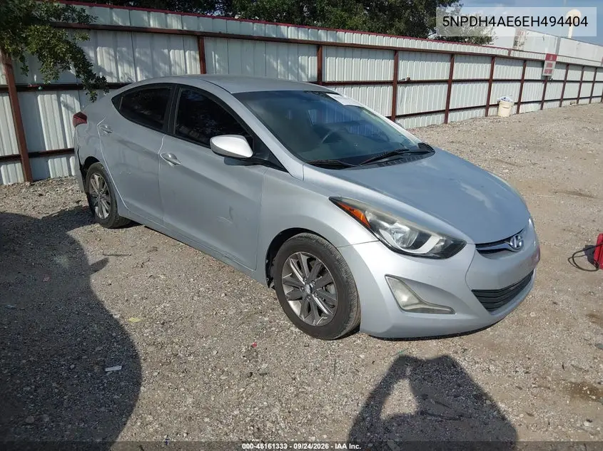 HYUNDAI ELANTRA 2014, VIN 5NPDH4AE6EH494404