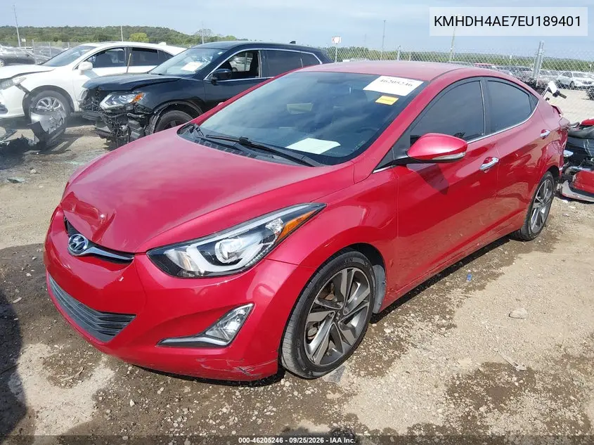 2014 HYUNDAI ELANTRA VIN KMHDH4AE7EU189401 — фото 2