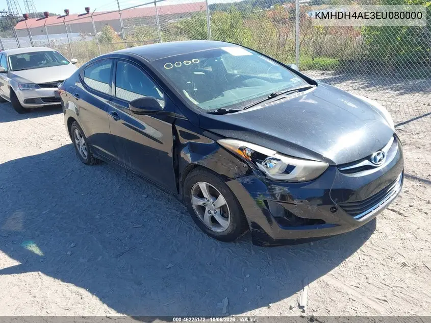 HYUNDAI ELANTRA 2014, VIN KMHDH4AE3EU080000