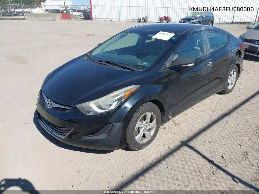 2014 HYUNDAI ELANTRA VIN KMHDH4AE3EU080000 — фото 2
