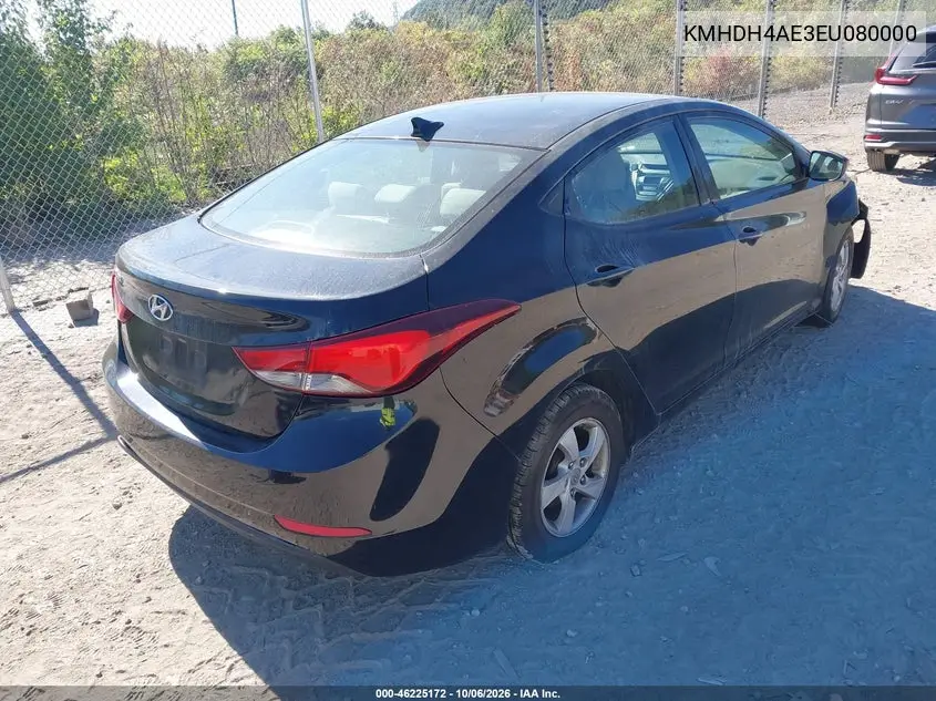 2014 HYUNDAI ELANTRA VIN KMHDH4AE3EU080000 — фото 4