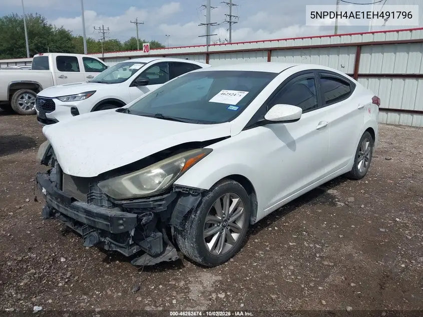 2014 HYUNDAI ELANTRA VIN 5NPDH4AE1EH491796 — фото 2