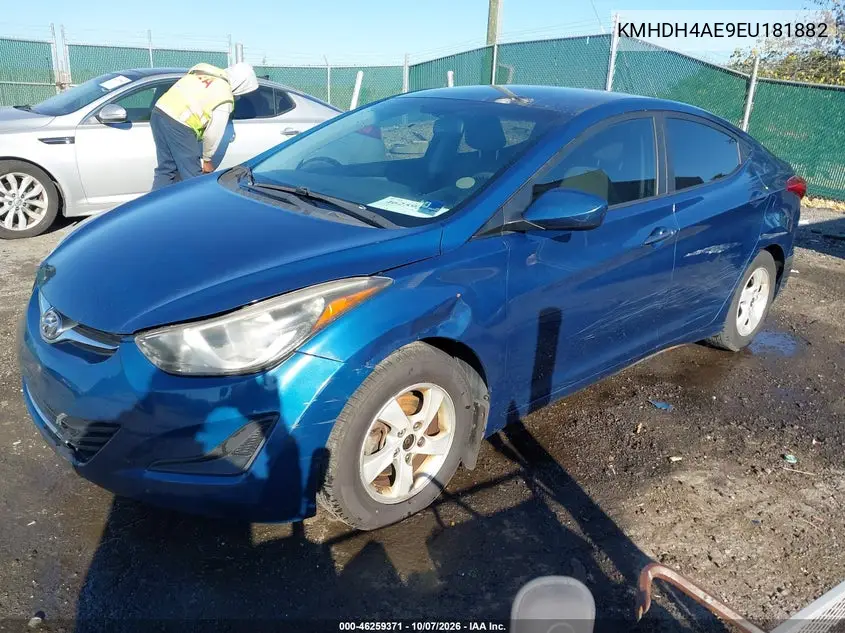 2014 HYUNDAI ELANTRA VIN KMHDH4AE9EU181882 — фото 2