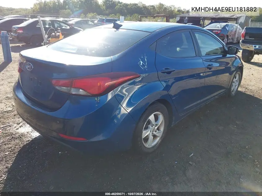 2014 HYUNDAI ELANTRA VIN KMHDH4AE9EU181882 — фото 4