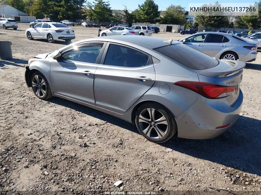 2014 HYUNDAI ELANTRA VIN KMHDH4AH6EU137266 — фото 3