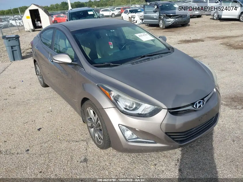 HYUNDAI ELANTRA 2014, VIN 5NPDH4AE9EH524074