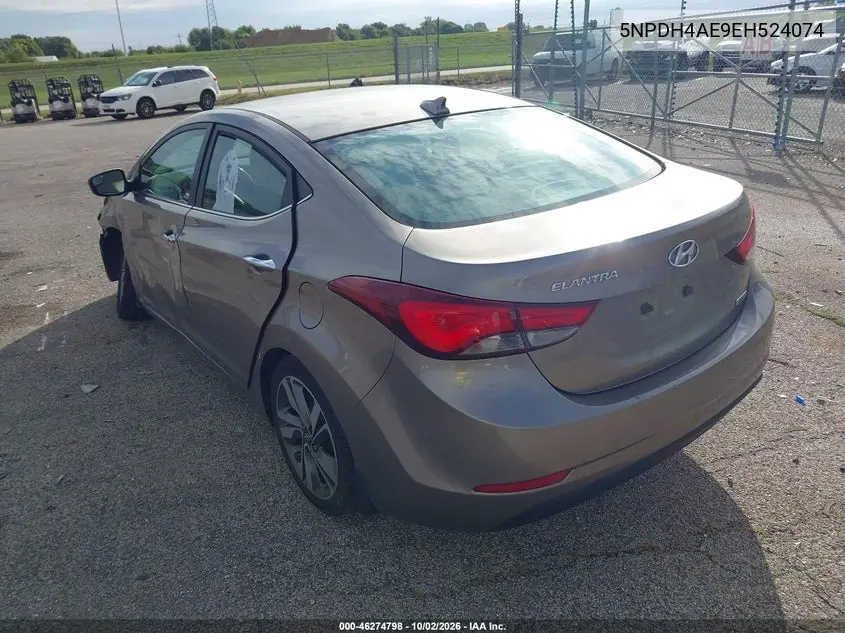 2014 HYUNDAI ELANTRA VIN 5NPDH4AE9EH524074 — фото 3