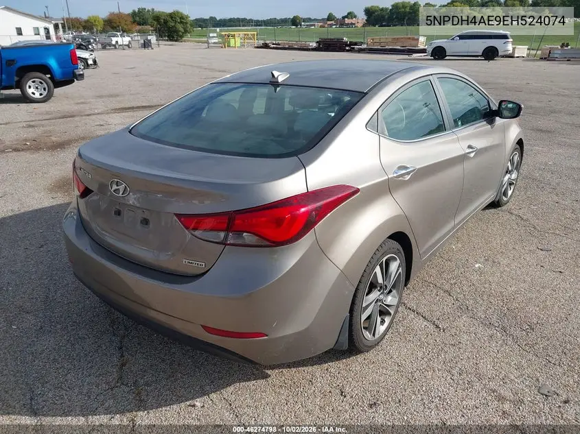 2014 HYUNDAI ELANTRA VIN 5NPDH4AE9EH524074 — фото 4