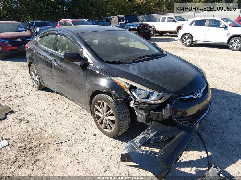 HYUNDAI ELANTRA 2014, VIN KMHDH4AE2EU090596