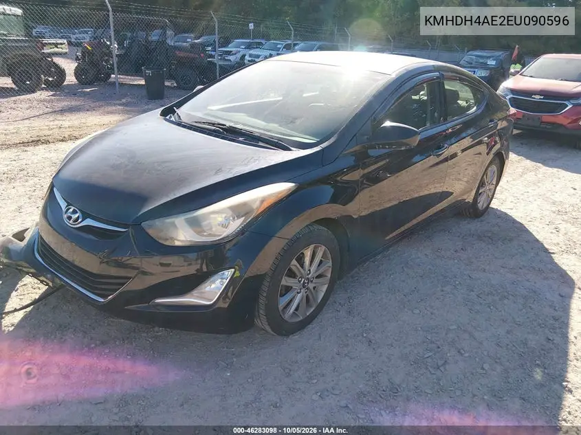 2014 HYUNDAI ELANTRA VIN KMHDH4AE2EU090596 — фото 2