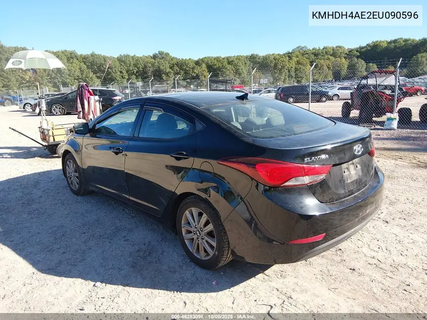 2014 HYUNDAI ELANTRA VIN KMHDH4AE2EU090596 — фото 3