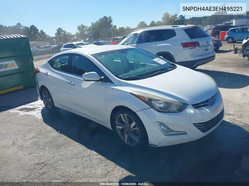 HYUNDAI ELANTRA 2014, VIN 5NPDH4AE3EH495221