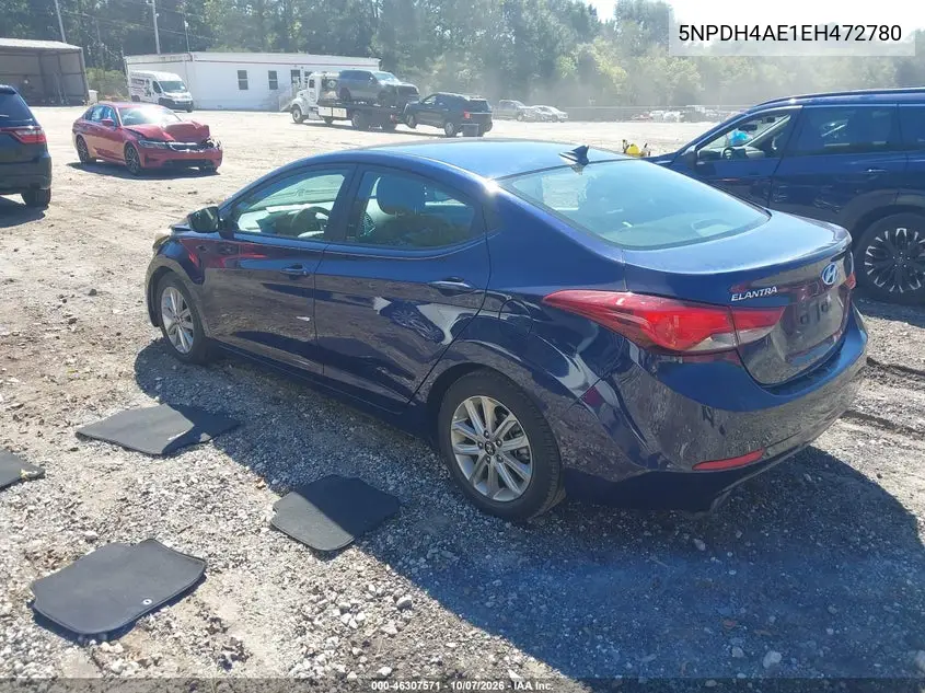 2014 HYUNDAI ELANTRA VIN 5NPDH4AE1EH472780 — фото 3