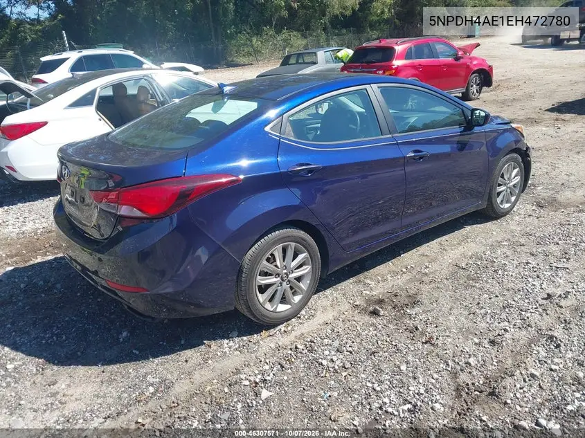 2014 HYUNDAI ELANTRA VIN 5NPDH4AE1EH472780 — фото 4
